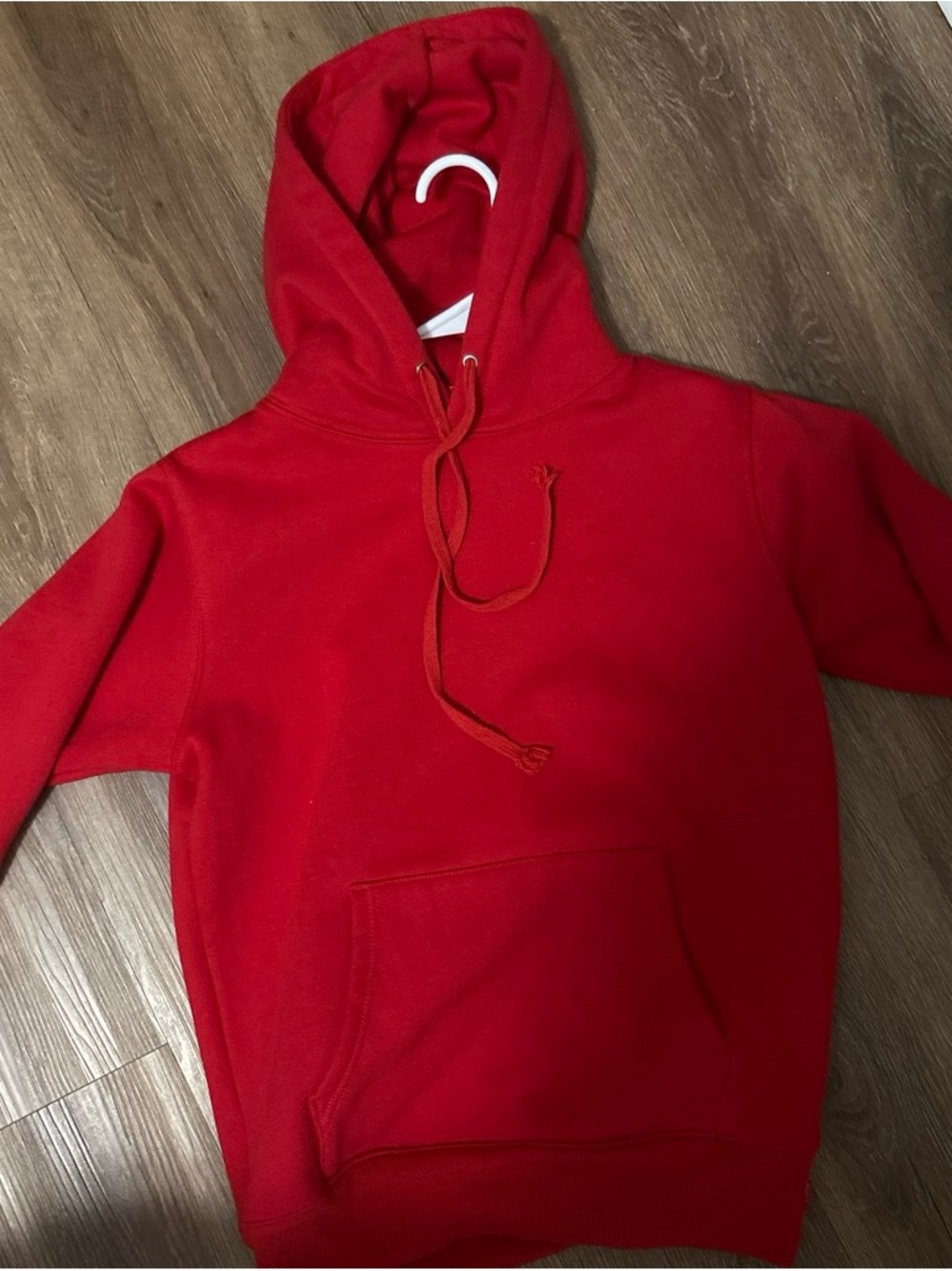 Supreme Red Pullover Hoodie with Kangaroo Pocket